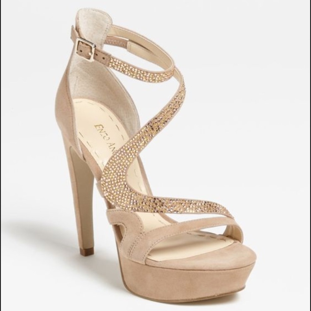 Enzo Angiolini platform leather sparkle heels.